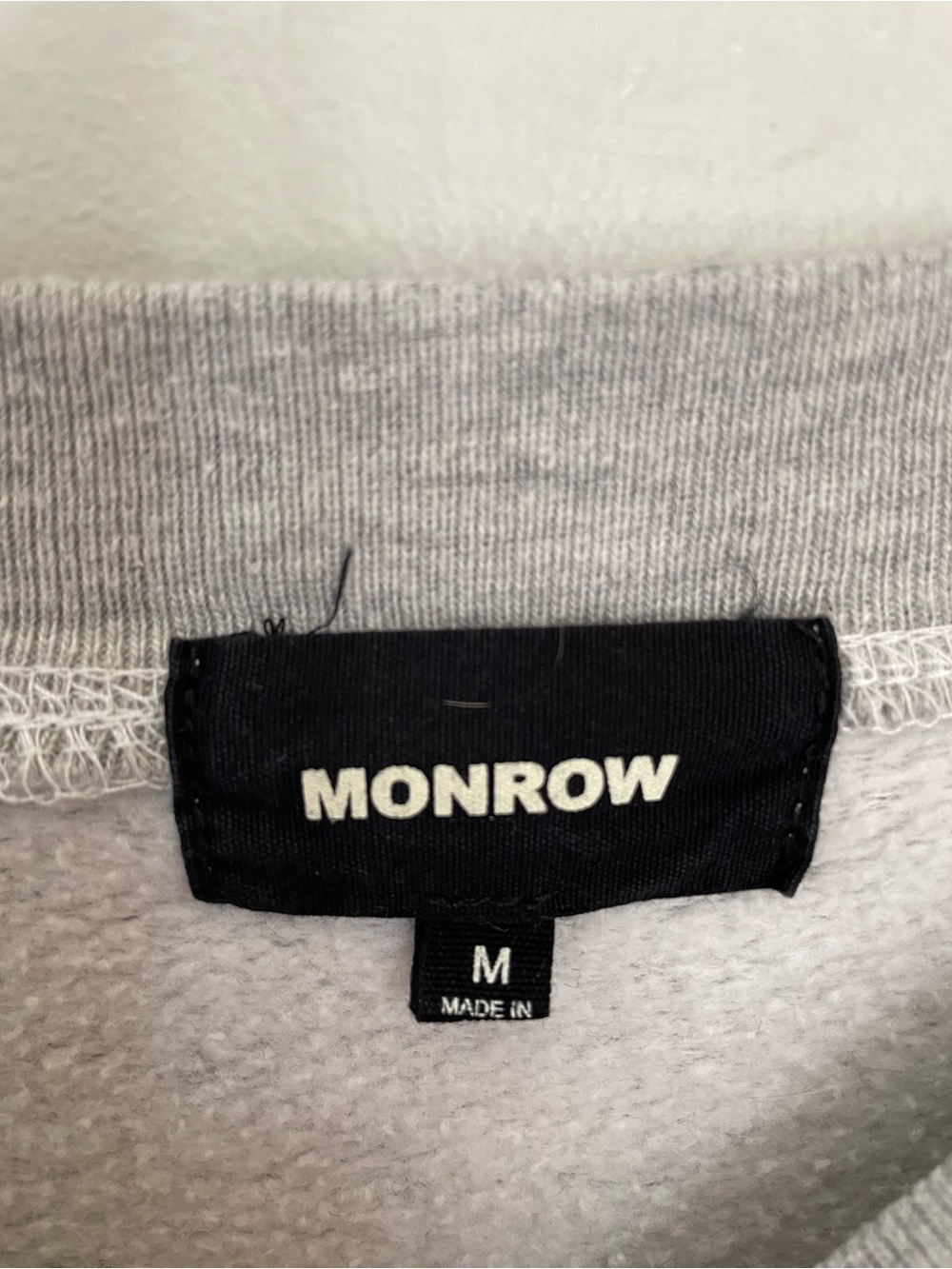 Monrow Blouson Sleeve Crewneck Sweatshirt Heather Grey Medium Casual Comfy Cozy - Picture 4 of 11